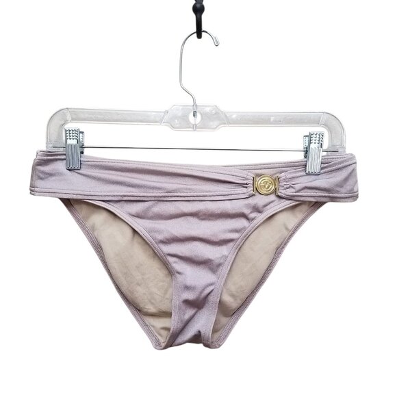 Victoria's Secret M Champagne Gold Bikini Swim Suit Bottom Lined Beach Summer M - Picture 1 of 12